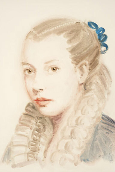 Annie Kevans, Lavinia Fontana, 2014, Oil on paper, 16 x 12 inches