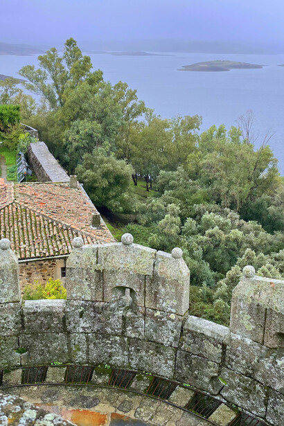 Vista de Granadilla, Extremadura, España, desde el castillo