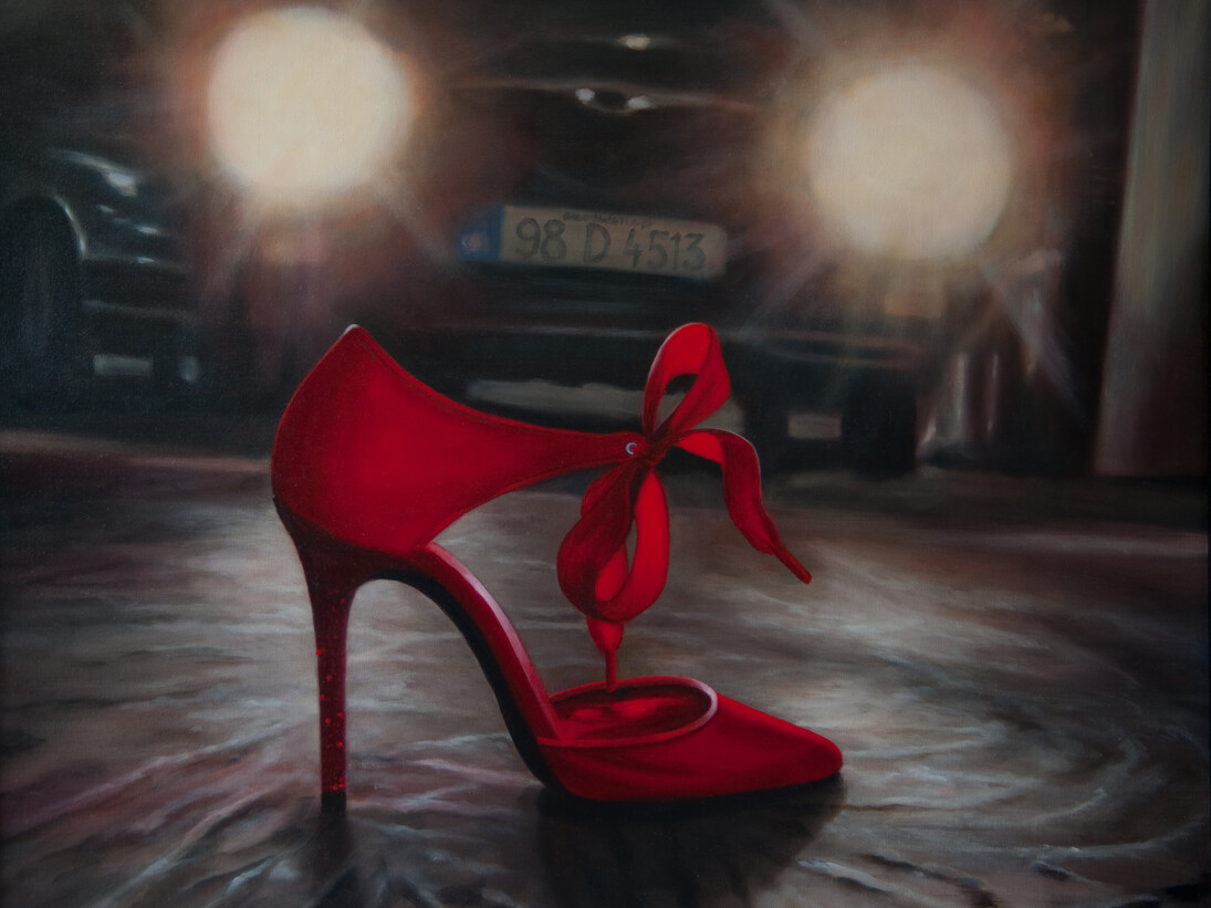 Ursula Klinger, Headlights, Oil on Canvas, 50 x 60 cm
