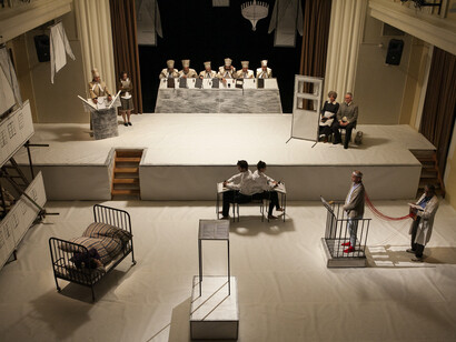 Eva Koťátková

The Judicial Murder of Jakob Mohr

2015-2016

Theater performance and video based on the drawing 

Justiz Mord (1909-1910) by Jakob Mohr

Courtesy of the artist, Meyer Riegger, Berlin/Karlsruhe and hunt kastner, Prague