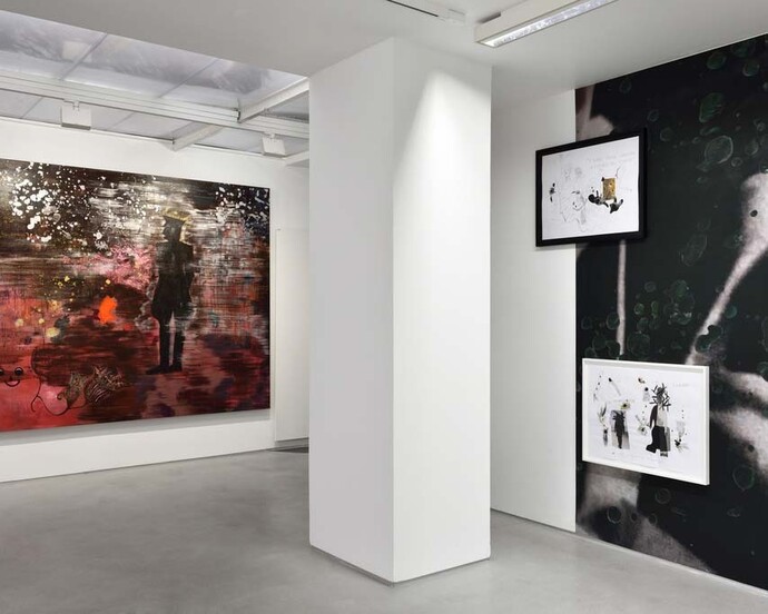 Moi qui adore Barnett Newman, on peut dire qu'on en est loin, Exhibition view. Courtesy of Galerie Christophe Gaillard