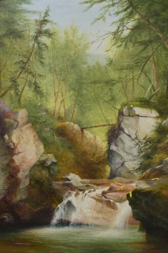 Cobi Moules, Showering of sparkling bits (jockstraps at Bash-Bish Falls), 2023. Courtesy of Frosch and Co.