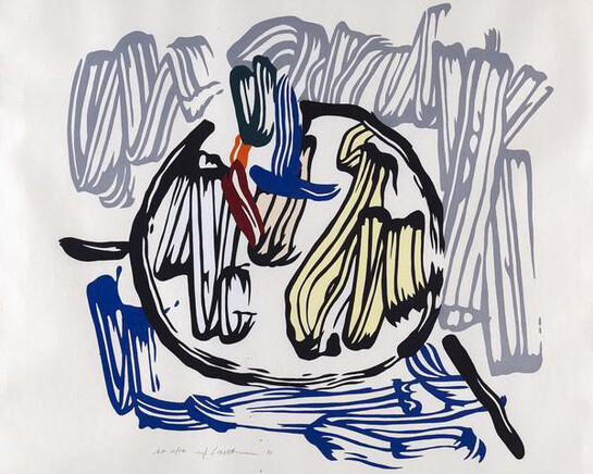 Roy Lichtenstein, Apple with Grey Background