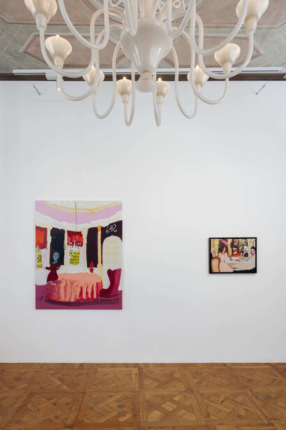 Genieve Figgis, Unearthly pursuits, vista della mostra. Per gentile concessione di Almine Rech
