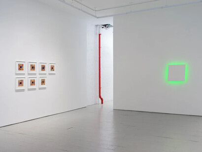 Stephen Antonakos, Space and color, exhibition view. Courtesy of Jack Barrett Gallery