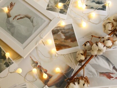 Polaroid pictures and lights