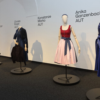 The Upper Austrian woman. Dirndl. Dress, exhibition view. Courtesy of Schlossmuseum Linz