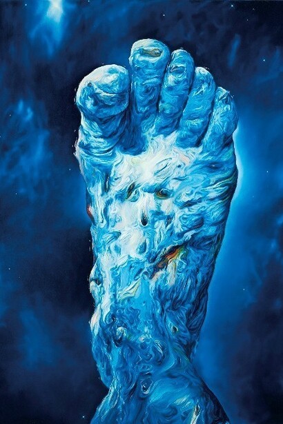 Glenn Brown (2009), War in Peace, olio su pannello, 116 x 87 cm. © Glenn Brown. Courtesy Gagosian Gallery