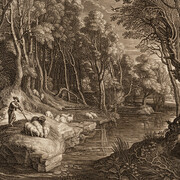 Schelte Adam Bolswert, gravé d’après Pietrus Paulus Rubens, Paysage avec un berger et son troupeau de moutons, 1ère moitié XVIIe siècle. Avec l'aimable autorisation du Musée de Grenoble