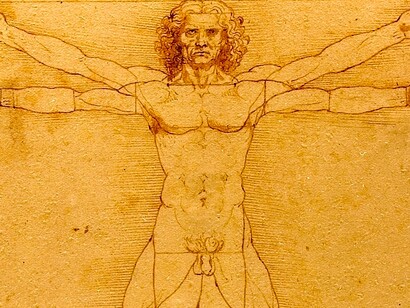 Detalle de «El hombre de Vitruvio» , Leonardo da Vinci (1452-1519)
