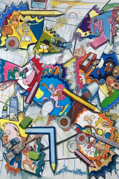 Celina Teague,  Last sharpenings 1, 2015, oil and acrylic on canvas, 120 x 150 cm 