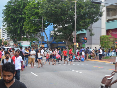 People crossing the road