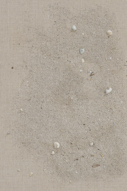 Helene Appel, Sand and Stones, 2018, acrilico su lino, cm.44x32, Courtesy l'artista e P420