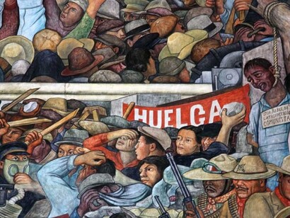 Fragmento de uno de los murales pintados por Diego Rivera en el Palacio Nacional (México)