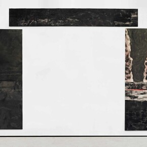 Gabriel Lima 2002, 2014, Oil and acrylic on canvas, 60 x 435 | 340 x 90 | 345 x 90 cm. Photo: Eduardo Ortega Courtesy, Galeria Fortes Vilaça