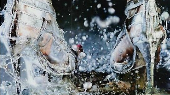 Last Splash, 2012, Enamel on Aluminum, 108 x 180 inches (274.3 x 457.2 cm)