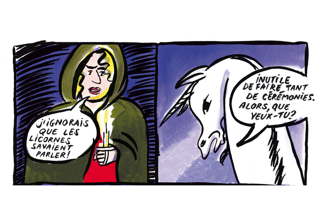 Auriane Hugues, De audace puella perversoque
unicorne © Futuropolis / musée de Cluny, 2015