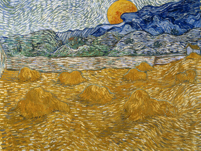 Vincent van Gogh, Paesaggio con covoni e luna che sorge, Olio su tela, cm 72 x 91,3, 1889 Kröller-Müller Museum, Otterlo © Kröller-Müller Museum, Otterlo