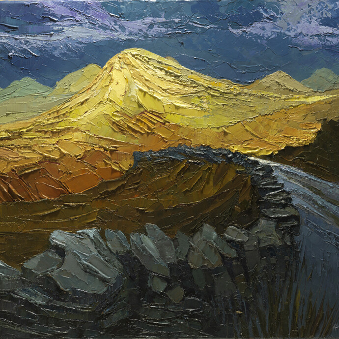 Alan Cotton, Connemara 12 Pins Golden light after storm, 2011, 51 x 61 cm