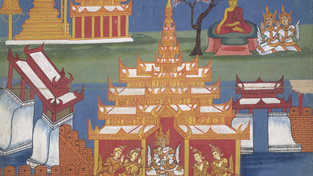Detail from: A cosmology manuscript, Late 1800s, Burma/Myanmar, Pigment on mulberry paper,  Funded by the Brooke Sewell Permanent Fund © The Trustees of the British Museum.