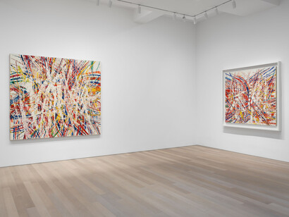Mark Grotjahn, Out of country, exhibition view. Courtesy of Gagosian Gallery