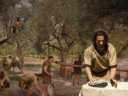 Diorama che illustra le attività al tempo dei cacciatori-raccoglitori, Museo Archeologico di Gaziantep, Turchia