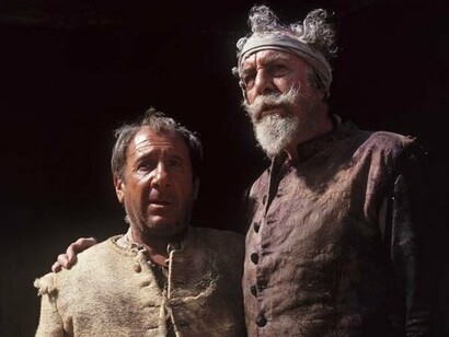 Alfredo Landa y Fernando Rey como Sancho y Don Quijote