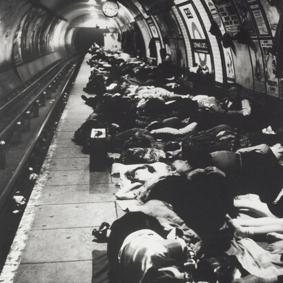 People Sheltering in the tube, Elephant and Castle, Bill Brandt. Courtesy of Bill Brandt Archive Ltd