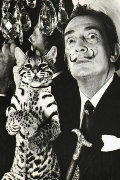 Salvador Dalì con una lince