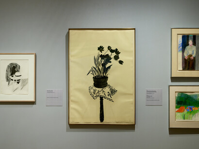 Center: "Black Tulips", Lithograph printed in black and white, 1980, photo: ChiChi Ubina 