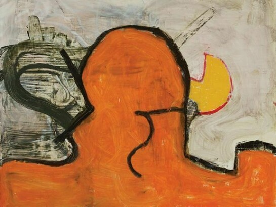 Webster, Chuck, The Wizard (Trust the Wizard), 2013, Oil and spray paint on panel, 48 x 36 inches, 121.92 x 91.44 cm