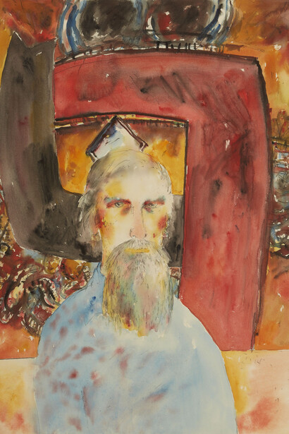 John Bellany, Alan Davie, 1989, Watercolour, 30 x 22 inches
