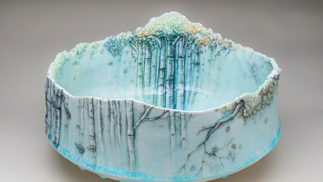 Heesoo Lee, Large Landscape Bowl, 2016. Courtesy of Jane Hartsook Gallery