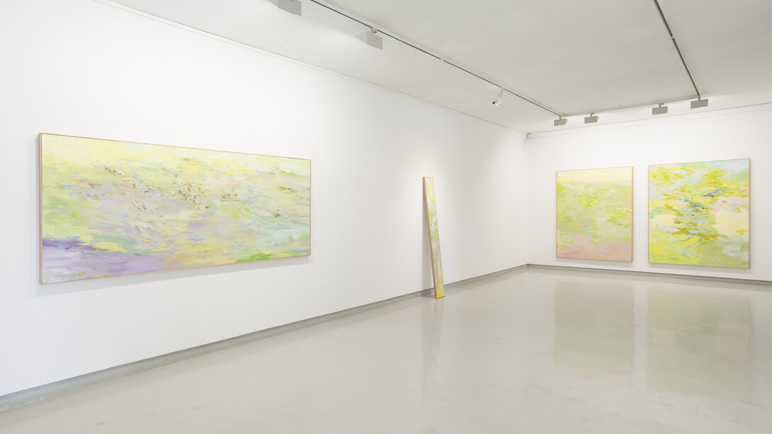 Jiŏn Kiim, Grass pillow, vista da exposição. Cortesia da Galeria Presença
