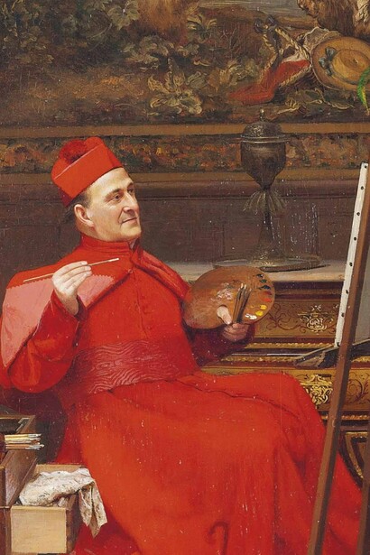 "El artista amateur", óleo sobre lienzo, Georges Croegaert, 1900