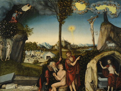 Lucas Cranach the Elder, Law and Grace, 1529. Národní galerie v Praze / Nationalgalerie Prag