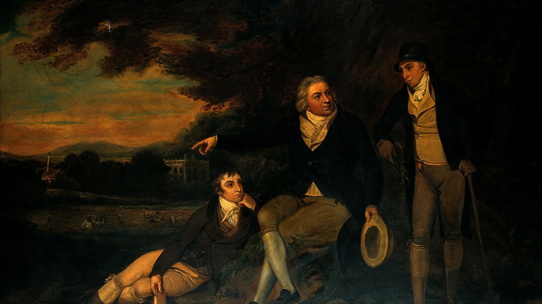 Edward Jenner aconsejando a un granjero sobre la vacunación de su familia (hacia 1810)