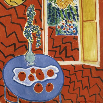 Henri Matisse, "Interior rojo: naturaleza muerta sobre mesa azul", 1947. Oleo sobre tela. Kunstsammlung Nordrhein, Westfalen, Alemania. Foto: AKEZ
