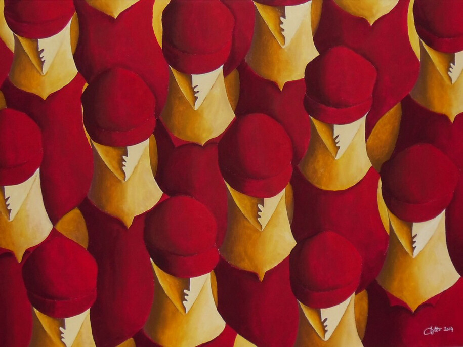 Ottorino Stefanini, La bellezza dell'indifferenza, 2014, acrilico su tela, 100 x 70 cm