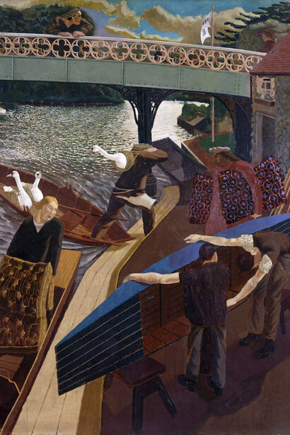Swan Upping at Cookham, 1915-19. Tate Collections © Estate of Stanley Spencer and the Stanley Spencer Gallery Collection