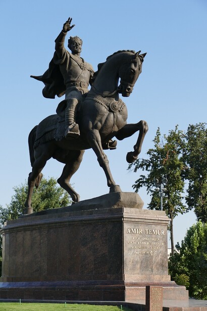 Statue of Amir Timur on horse in Tashkent