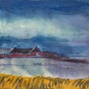 Das Gehöft – Seebüll, watercolor on Japanese paper, ca. 1940, 46 x 34,5 cm