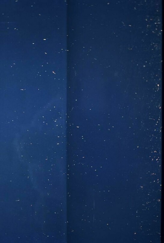 Jan Dibbets, Dark Blue Vertical, 2012, Fujicolor Crystal archive paper DPII glued on Dibond, 98 1/2 x 49 1/4 inches (250 x 125 cm), Copyright Jan Dibbets, Courtesy, Gladstone Gallery New York and Brussels