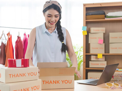 Starting small businesses sme owners female entrepreneurs pack boxes