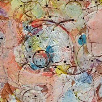 Anne Ryan, Women Floating in Space, 2019, ceramica, diam 45cm