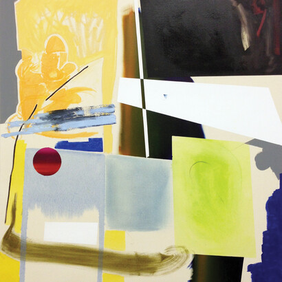 Trevor Kiernander, Phase Action, 2017, Oil, acrylic, chalk pastel, and oil pastel on canvas, 125 x 115cm (49 x 45.25 in)