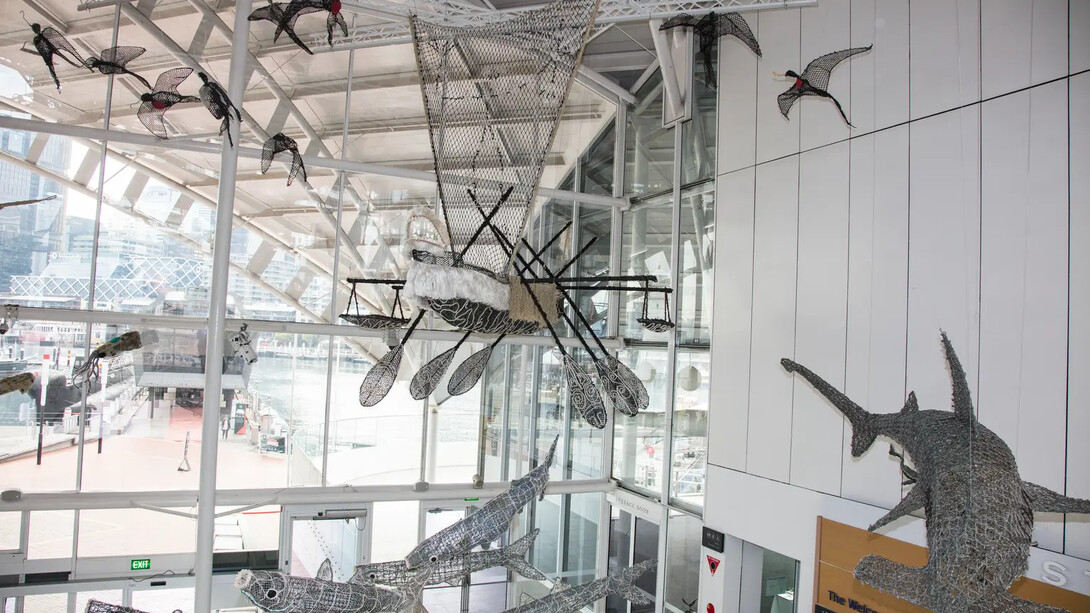 Au karem ira lamar lu. Ghost nets of the ocean, exhibition view. Courtesy of the Australian National Maritime Museum