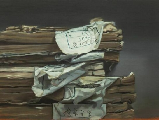 Xie Xiaoze (b. 1966), Chinese Library No.53, 2012, Oil on linen, 39 3/8 x 59 in (100 x 150 cm). Courtesy of the artist and Chambers Fine Art