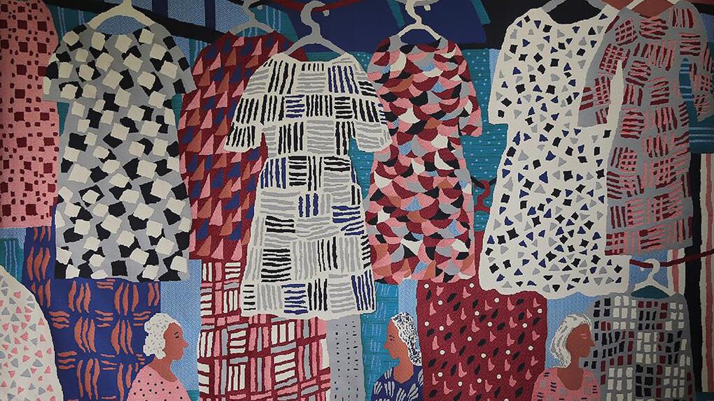 Valery and Vitaly Liba, Tapestry “market”, 2024. Courtesy of the New Tretyakov Gallery