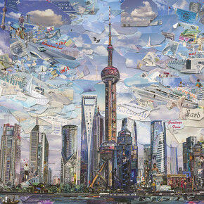 Vik Muniz, Shanghai Postcard (Postcards from Nowhere), 2014, Digital C-print, 180.3 x 256.3 cm (71 x 100 ⅞ in.), Edition of 6 + 4 AP, 101.6 x 144.3 cm (40 x 56 ¾ in.), Edition of 6 + 4 AP